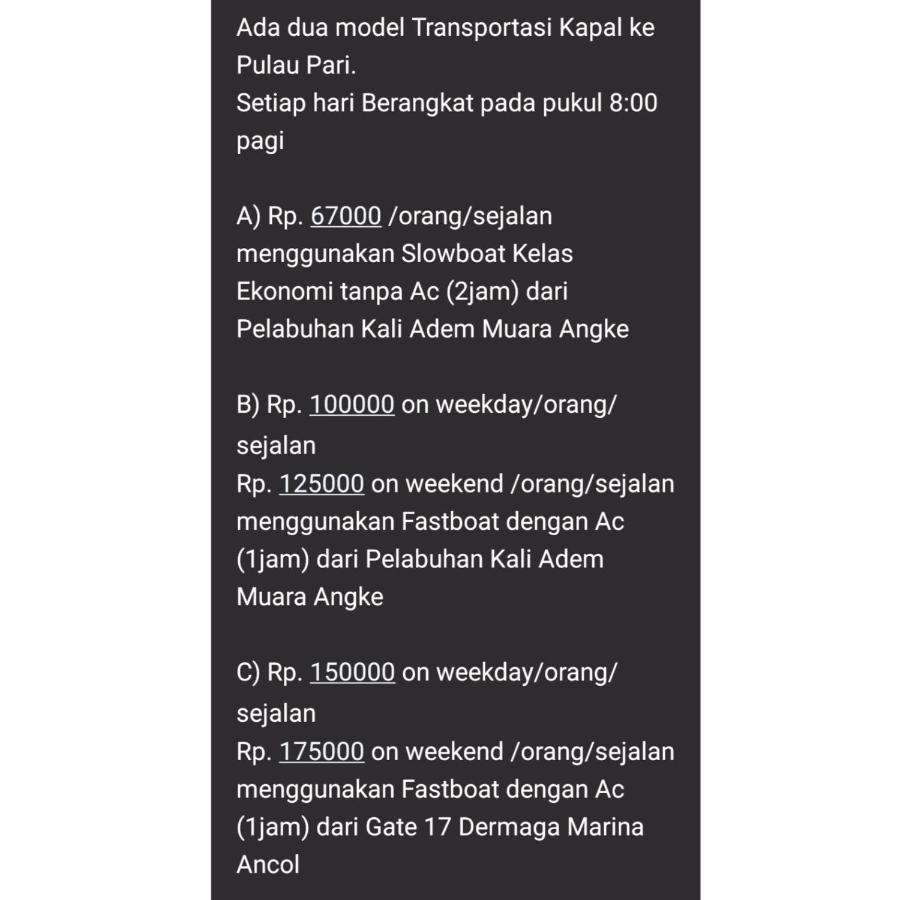 Pari Solata Seaview Homestay Syariah Kepulauan Seribu Eksteriør billede
